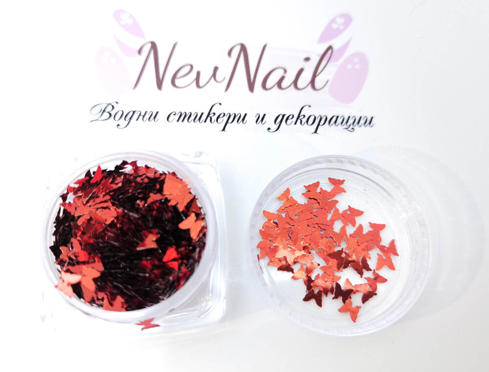 Конфети хамелеонови червени пеперуди