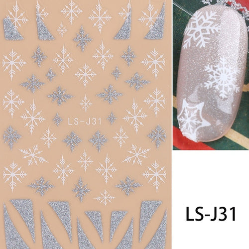 Сребърен холограмен стикер с бяло 5D-LS-J31